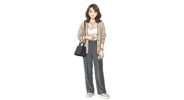 タイトル装飾の女性イラスト